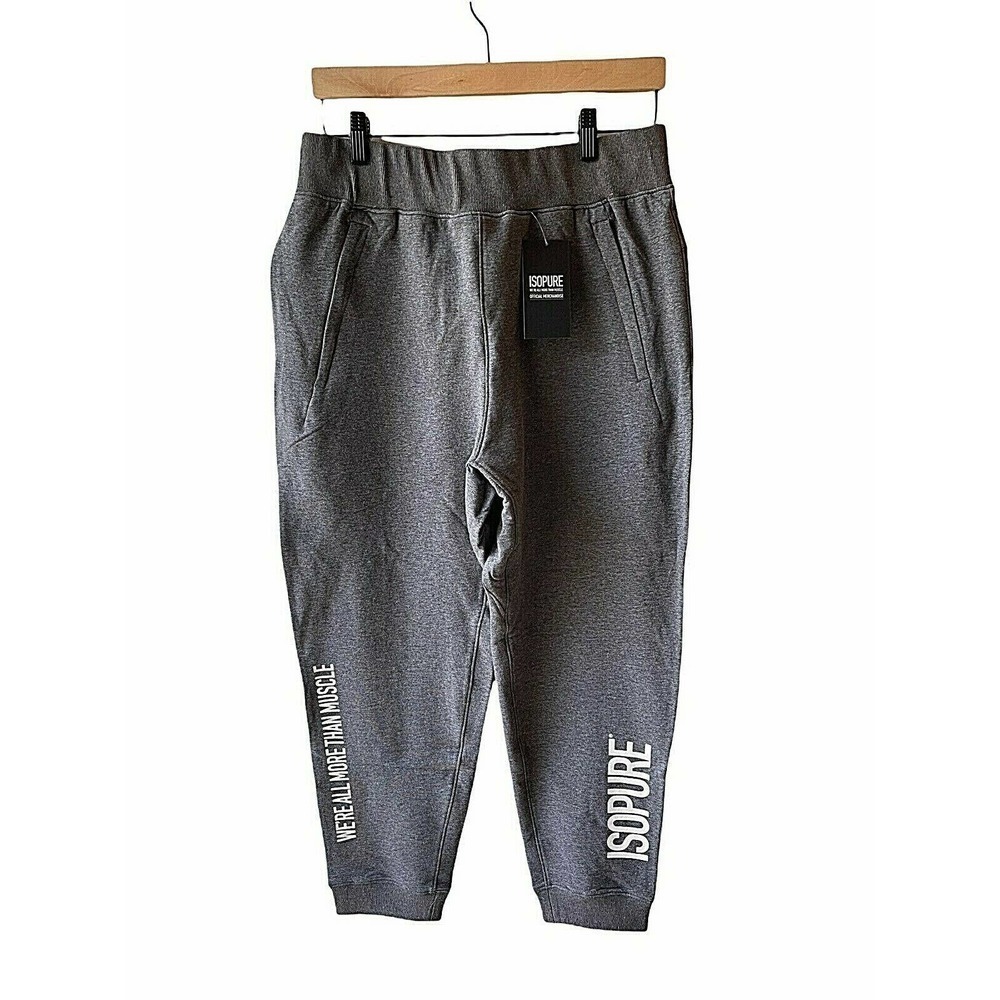 Isopure Size S Gray Zip Pocket Men's Jogger Sweatpants - New